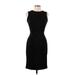 Calvin Klein Cocktail Dress - Sheath Crew Neck Sleeveless: Black Leopard Print Dresses - Women's Size 2