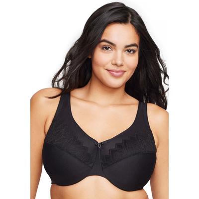 Plus Size Women's Full Figure Plus Size Wonderwire Minimizer Underwire 9003 Bra by Glamorise in Black (Size 46 C)
