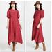 Free People Dresses | Free People ~ Jessie Ditsy Floral Pintuck Red Midi Dress In Size 4 | Color: Pink/Red | Size: 4