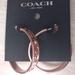 Coach Jewelry | Coach Logo Detail Crystal Rose Gold Hoop Earrings Y2k Bling | Color: Gold | Size: Os