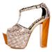 Jessica Simpson Shoes | Jessica Simpson Dany Pewter Woven Sequin Fabric Platform Heels | Color: Silver | Size: 6