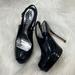 Gucci Shoes | Gucci 35.5 Peep Toe Slingback Black Patent Pumps | Color: Black | Size: 5.5