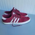 Adidas Shoes | Adidas Low Top Lace Up Sneakers Skate Board Shoes Burgundy White Stripe Size 13 | Color: Red/White | Size: 13