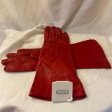 Coach Accessories | Coach Lamb Leather Gloves Nwt Size7 | Color: Red | Size: Os
