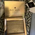 Kate Spade Accessories | Kate Spade Gold Glitter Card Wallet | Color: Gold | Size: Os