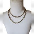 J. Crew Jewelry | J.Crew Women's Necklace Gold Cream Links 37” Long Layered Preppy Jewelry | Color: Cream/Gold | Size: Os