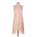 BCBGMAXAZRIA Cocktail Dress - High/Low: Tan Solid Dresses - Women's Size 2X-Small