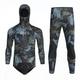 WYYHAA 3.5MM Neoprene Spearfishing Wetsuit with Hooded, 2 Pieces Camouflage Hunting Diving Suit with Loading Chest Pad for Cool Water Freediving Snorkeling Swimming,Green,3XL