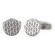 Simon Carter Mens 70s Enamel Chain Brushed Cufflinks - Black/Silver