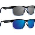 Epoch Eyewear 2 Delta Sunglasses Crystal Blue Black Frame Smoke Lens Blue Mirror Lens