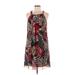 London Times Casual Dress - Shift: Gray Floral Dresses - Women's Size 8