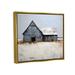 August Grove® Winter Country Barn - Floater Frame Print on Canvas in Gray | 25 H x 31 W x 1.7 D in | Wayfair 9DDB8F8FCB474945B2EA25724E7CBA3C