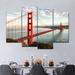 Elephant Stock Golden Gate Bridge Architecture Red Golden Gate Bridge Wall Art On Canvas 4 Pieces Print Canvas | 24 H x 14 W x 1 D in | Wayfair