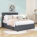 Latitude Run® Hayan Full/Double Storage Platform Bed Wood & /Upholstered/Linen in Gray | 43 H x 56 W x 79 D in | Wayfair