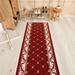 Red 2'7" x 30' Area Rug - Charlton Home® Runner Dariany Area Rug w/ Non-Slip Backing 360.0 x 31.0 W, Rubber | Wayfair