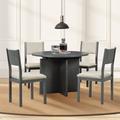 Bay Isle Home™ Ajete Oval 58" L Dining Set Wood in Gray | 30 H in | Wayfair BA8B2CDBA6474B3DB443EAC56AAA5946