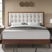 Wade Logan® Behka Platform Bed Upholstered/Linen in Gray | 50 H x 55.5 W x 74.8 D in | Wayfair 81C87DF05B3E449391FE865B47299686