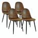 George Oliver Keyerah Metal Side Chair Dining Chair Upholstered/Metal/Fabric in Brown | 33.46 H x 16.53 W x 21.65 D in | Wayfair