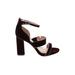 Vince Camuto Heels: Strappy Chunky Heel Chic Burgundy Print Shoes - Women's Size 8 1/2 - Open Toe