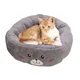 Lit rond en fausse fourrure pour chiens et chats maison pour chats d'intérieur coussin chauffant