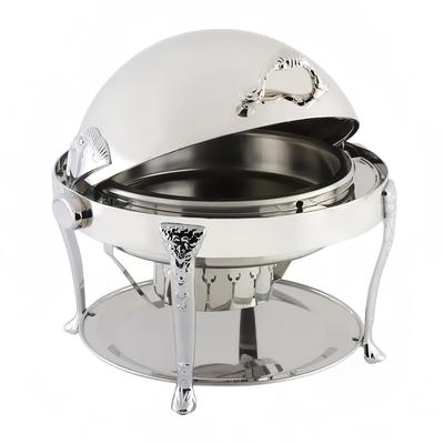 Bon Chef 17000CH 2-Gallon Round Roll Down Chafer, Stainless Steel w/ Chrome