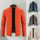 Cardigan à fermeture éclair complète pour homme avec poches manteau pull col montant veste pour