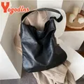 Yogodlns-Sac fourre-tout vintage pour femme sac à main en cuir PU souple sac à ati elles pour