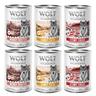 Wolf of Wilderness Senior ""Expedition"" 6 x 400 g umido per cane - Mix: 2x Pollame con Maiale, 2x Pollame con Pollo, Pollame con Manzo