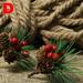 20pcs Artificial Christmas Berry And Pine Cone With Holly Branches Fake Bouquet Fake Bouquet Artificial Christmas Berry And Pine Cone With Holly Branches 20pcs Gift Decor D