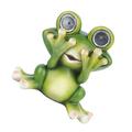 Solar Frog Desk Top Decor Resin Craft Ornament Frogs Outdoor Garden Statues Animal Lantern Light Lawn