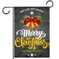 Christmas Elements Bell with Black Background Pattern Garden Banners: Outdoor Flags for All Seasons Waterproof and Fade-Resistant Perfect for Outdoor Settings