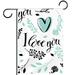 I Love You Background Pattern Garden Banners: Outdoor Flags for All Seasons Waterproof and Fade-Resistant Perfect for Outdoor Settings