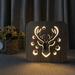 HEVIRGO Deer Head Shape Solid Wood 3D Night Light Child Bedside Lamp Home Decoration