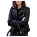 UPPADA Womens Leather Jackets Cool Faux Motorcycle Jacket Moto Biker Coat Short Lightweight Outerwear Slim Fitted Cropped Coat Winter Coats for Women Blusas de Mujer Elegantes