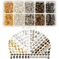 1 Box 1250Pcs 4 Styles Brass Crimp Beads Iron Bead Tips Brass Crimp Beads Covers Brass Wire Guardians Jewelry Making Findings Supplies Kit for Bracelet Necklace Craft Jewelry Making
