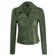 A2Y Women s Classic Vegan Leather Zip Up Rider Style Moto Biker Jacket Army Green L