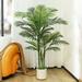 5 ft Artificial Golden Cane Palm Tree with Large White Planter Faux Palm Plants in Pot