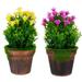 2pcs Artificial Flower Potted Plant Indoor Fake Plant Decor for Centerpiece