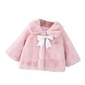 Boys Coat Christmas Gift Baby Girls Winter Fur Cape Coat Thick Jacket Bow Warm Outerwears Save Big