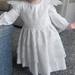 Eyicmarn Baby Girl Dress Long Sleeve Dress Crew Neck Lace Patchwork A-line Dress for Casual Daily Party