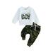 Toddler Baby Boy Clothes Outfits Mama s Boy Long Sleeve Camouflage Pullover Fall Infant Boy Pants Outfits