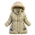 ASFGIMUJ Girls Jacket Grils Boys Letter Print Cute Coat Children Winter Jacket Coat Boy Jacket Warm Hooded Kids Clothes Coat Winter Coats For Girls Coffee 4 Years-5 Years