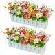 Hoopzi - 2pcs Artificial Gerbera with Wooden Fence Loggerhead Daisy Silk Flowers Decoration Artificial Flowers Potted Plants Fake Chrysanthemum