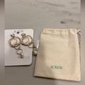 J. Crew Jewelry | J Crew Drop Hoop Pearl And Crystal Earrings | Color: Gold/White | Size: Os