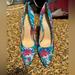 Jessica Simpson Shoes | Jessica Simpson Floral Heels Like New Size 8.5 | Color: Blue/Green | Size: 8.5