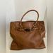 Michael Kors Bags | Michael Kors Hamilton Large Travel Tote Bag Brown Leather Tan Gold Chain Satchel | Color: Brown/Tan | Size: Os