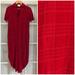 Anthropologie Dresses | Anthropologie Maeve Red Textured Maxi Dress Rayon Button Up Shirtdress Xs | Color: Red | Size: Xs