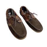 American Eagle Outfitters Shoes | American Eagle Outfitters Brown Suede Leather Lace Up Boat Loafer Shoes Mocs Siz | Color: Brown | Size: 8