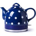 Kettles, Ceramic Electric Kettle Cordless Water Teapot, Teapot-Retro 1L Jug, 1000W Water Fast for Tea, Coffee, Soup, Oatmeal-Removable Base, Automatic Power Off,Boil Dry Protection/Blue hopeful