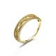 Lieson Wedding Ring for Women, 18ct Gold Rings Women Rings Promise Vintage Hollow with Diamond Engagement Ring Yellow Gold Ring Size I 1/2